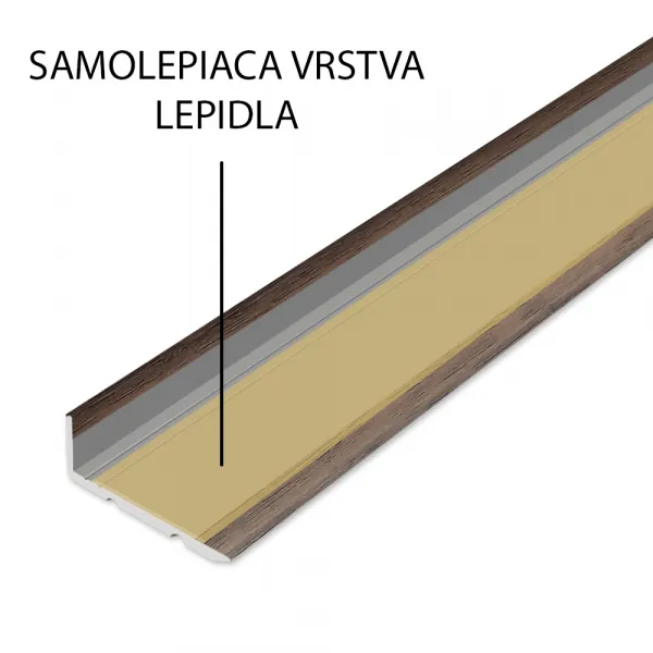 Schodová hrana samolepiaca - Orech Grando 24,5x10 mm 2,7 m