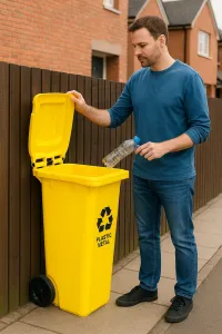 MULTISTORE Smetná nádoba na plast ECOSORT 120 L žltá