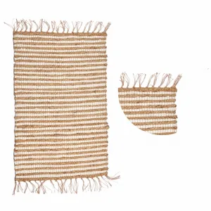 GIFTDECOR Jutový koberec FRINGE 60x90 cm béžový/biely