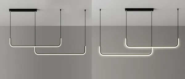TooLight Závesný LED luster APP980-CP čierny/neutrálna biela