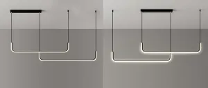 TooLight Závesný LED luster APP980-CP čierny/neutrálna biela