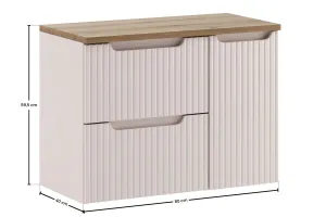 Comad Závesná skrinka pod umývadlo Nova Cashmere I s doskou 80 cm kašmírová/dub evoke