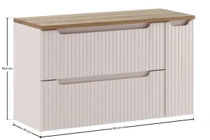 Comad Závesná skrinka pod umývadlo Nova Cashmere s doskou 100 cm kašmírová/dub evoke