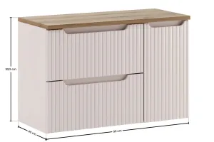 Comad Závesná skrinka pod umývadlo Nova Cashmere s doskou 90 cm kašmírová/dub evoke