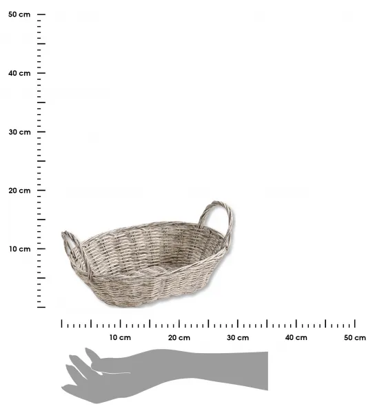 Kesper Oválny košík HARVEST 28x21 cm sivý