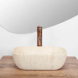 Umývadlo na dosku Rea Belinda Mini 36 cm travertín