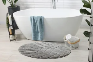 Kúpeľňový koberček SUPREME WAVES vlny, sivý kruh