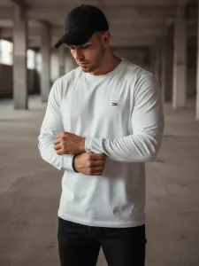Bavlnené tričko s dlhým rukávom biele