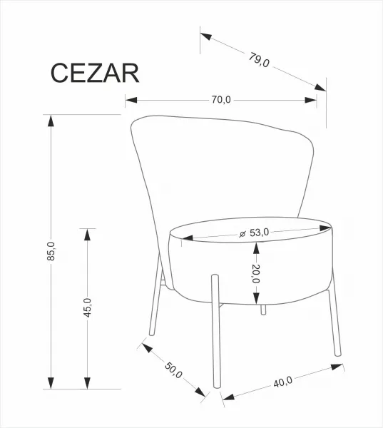 HALMAR Čalouněné designové křeslo CEZAR béžové
