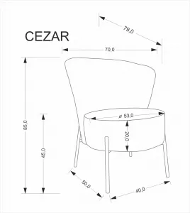HALMAR Čalouněné designové křeslo CEZAR béžové