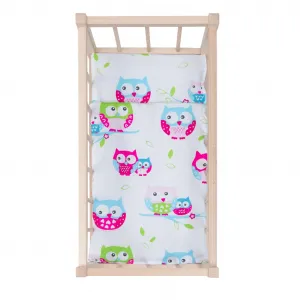 Drevená postieľka-kolíska pre bábiky s obliečkami Baby Mix owl