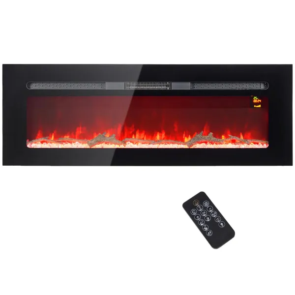 Elektrický krb s dálkovým ovládáním, 1800 W, černý