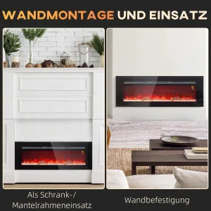 Elektrický krb s dálkovým ovládáním, 1800 W, černý