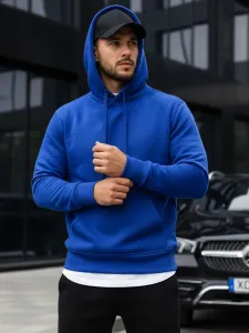Trendy jednoduchá modrá mikina