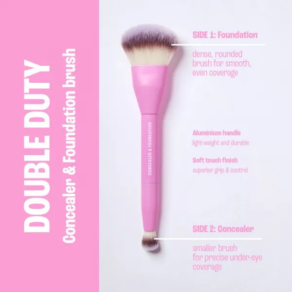 BrushArt Double Duty Concealer & Foundation brush štetec na make-up a korektor obojstranný 1 ks