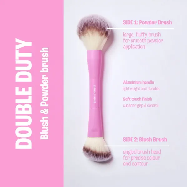 BrushArt Double Duty Blush & Powder brush štetec na lícenku a púder obojstranný 1 ks