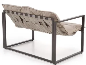 HALMAR Záhradný set SHARK hnedý, kovový, s polstrami – pohovka, 2 kreslá, stôl