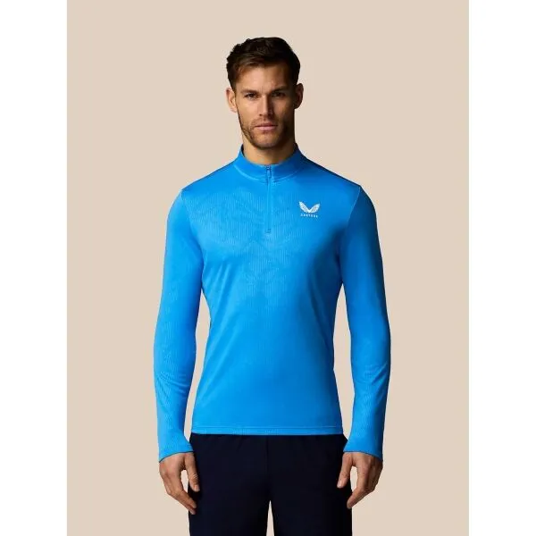 CASTORE AOP 1/4 ZIP LS TOP Pánske športové tričko, modrá, veľkosť
