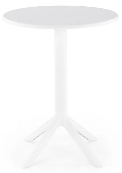 HALMAR Okrúhly stôl CALVO biely, plast, priemer 60 cm