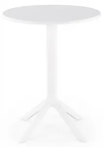 HALMAR Okrúhly stôl CALVO biely, plast, priemer 60 cm