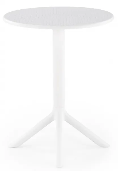 HALMAR Okrúhly stôl CALVO biely, plast, priemer 60 cm