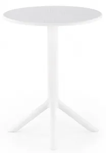 HALMAR Okrúhly stôl CALVO biely, plast, priemer 60 cm