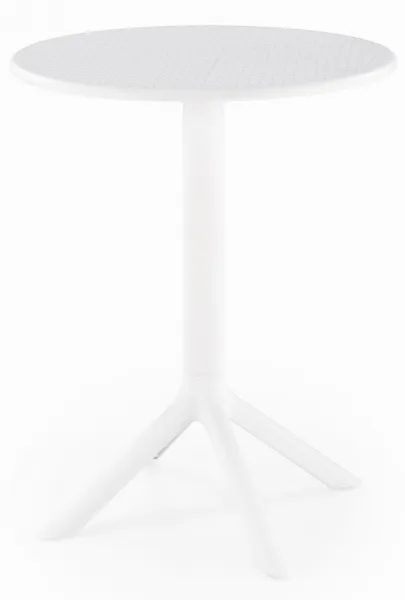 HALMAR Okrúhly stôl CALVO biely, plast, priemer 60 cm