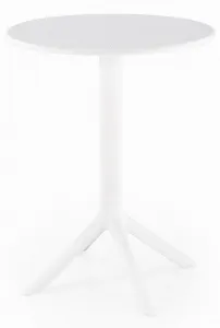 HALMAR Okrúhly stôl CALVO biely, plast, priemer 60 cm