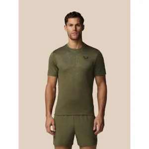 CASTORE AOP SS T-SHIRT Pánske športové tričko, khaki, veľkosť