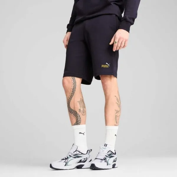 Puma ESSENTIALS+ LOGO LAB GRAPHIC SHORTS 10 Pánske teplákové kraťasy, tmavo modrá, veľkosť