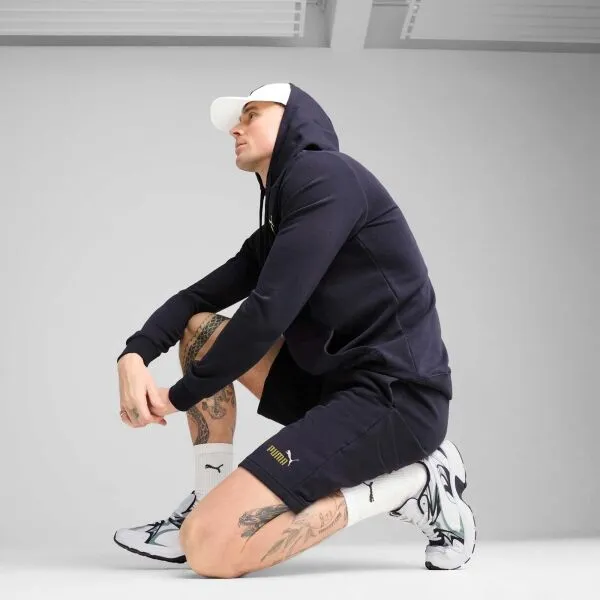 Puma ESSENTIALS+ LOGO LAB GRAPHIC SHORTS 10 Pánske teplákové kraťasy, tmavo modrá, veľkosť