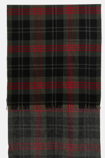 Šál Woolrich Light Plaid Scarf Greenstone Check