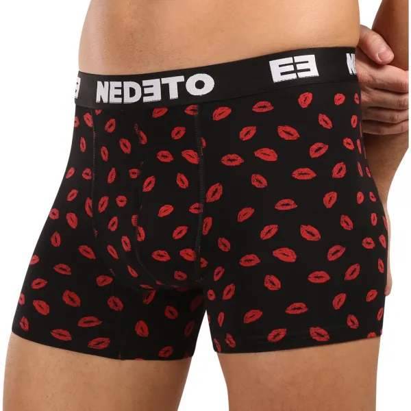 3PACK pánske boxerky Nedeto Valentín viacfarebné (3NBVL01) M, trenky