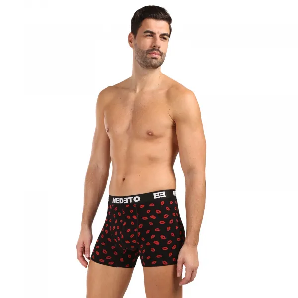 3PACK pánske boxerky Nedeto Valentín viacfarebné (3NBVL01) M, trenky
