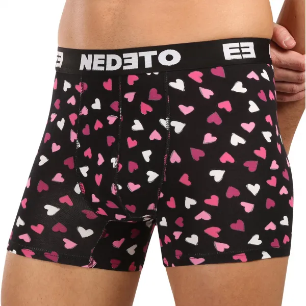 2PACK pánske boxerky Nedeto Kiss and Hearts viacfarebné (2NBVL01) M, trenky