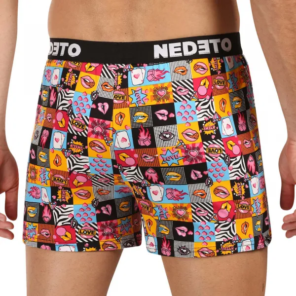3PACK pánske trenky Nedeto Valentín viacfarebné (3NGVL01) M, trenírky