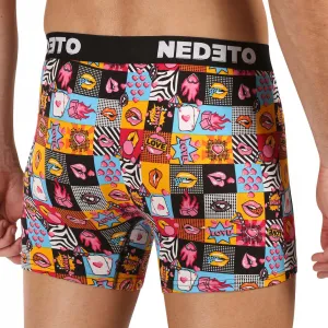 3PACK pánske boxerky Nedeto Valentín viacfarebné (3NBVL01) M, trenky