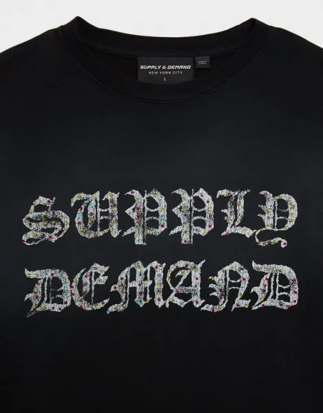 Supply&demand Tričko Glitter Tee Blk-Blk