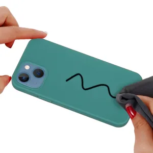RUBBER Ochranný kryt pre Apple iPhone 15 zelený