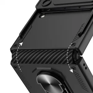GKK RING Ochranný kryt s držiakom Samsung Galaxy Z Flip4 5G bordový