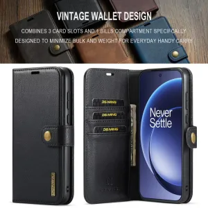 DG.MING Peňaženkový kryt 2v1 pre OnePlus 15 čierny
