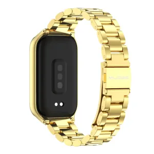 CLASSIC Kovový remienok + ochranný kryt pre Xiaomi Smart Band 9 Active zlatý