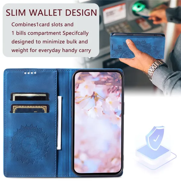 ART MANDALA Peňaženkový obal pre Xiaomi Redmi Note 15 modrý