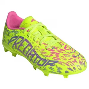 Chlapčenské futbalové kopačky outdoorové ADIDAS Predator League Jr FG lucid lemon blue fusion lucid pink