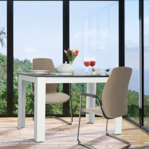 KONDELA Kraz jedálenský stôl 120x80 cm biela / čierna