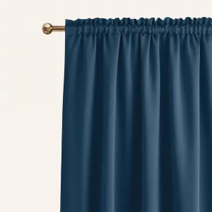 Luxusnýtmavomodrýzatemňujúcijednofarebnýzávesnariasiacupásku140x280cm