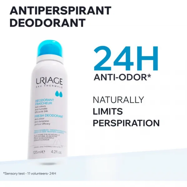 Uriage Hygiène Fresh Deodorant dezodorant v spreji s 24hodinovou ochranou 125 ml