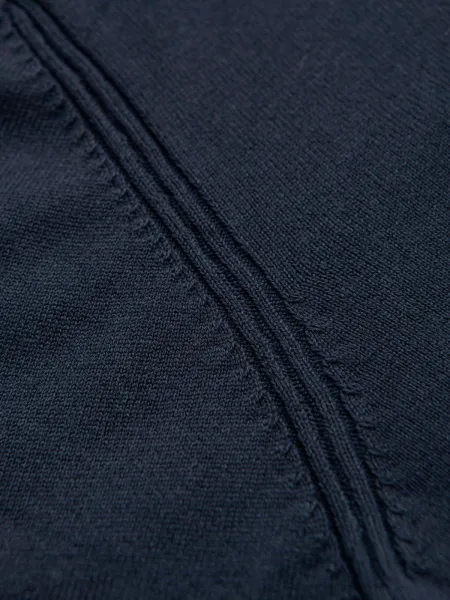 Ombre Men's sweater with viscose and spread neckline - navy blue