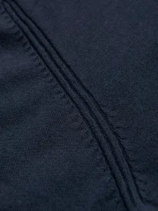 Ombre Men's sweater with viscose and spread neckline - navy blue
