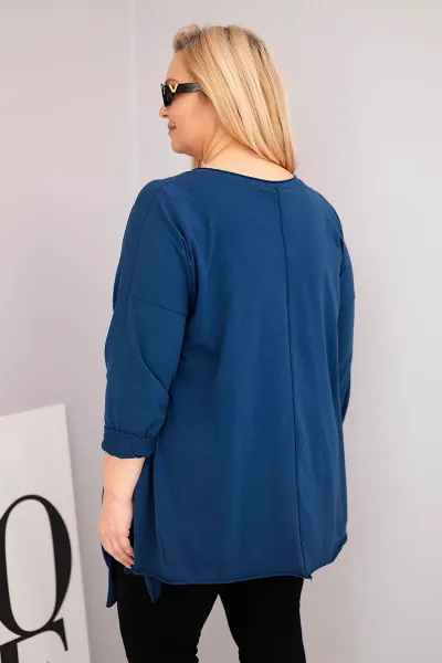 Plus size blúzka s asymetrickým spodkom